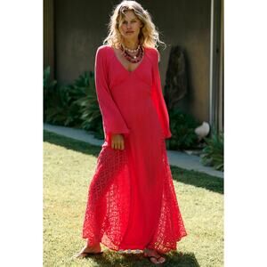 Free People Hazel Maxi Dress Tart Berry size M